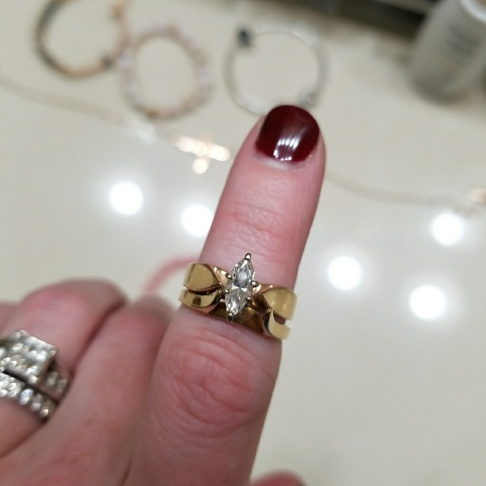 .58 marquise diamond wedding set